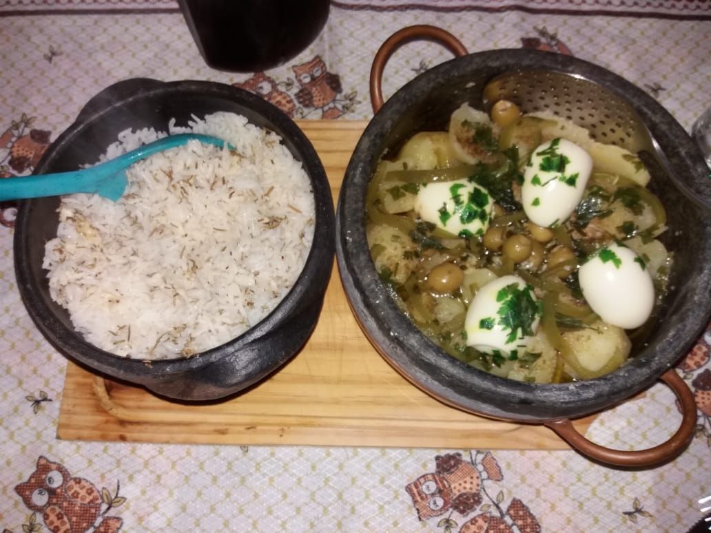 Bacalhau na panela de pedra