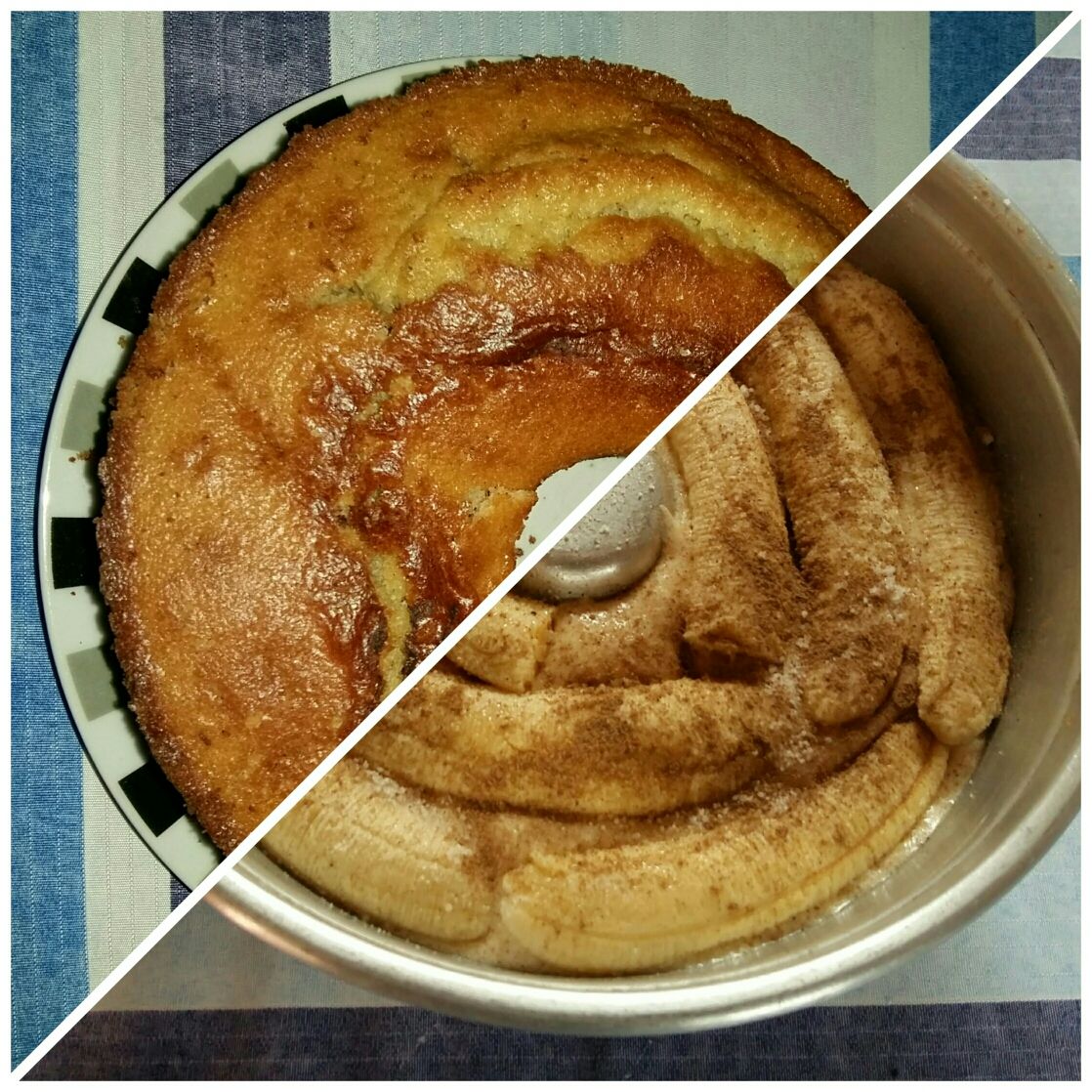 Bolo de banana com doce de leite