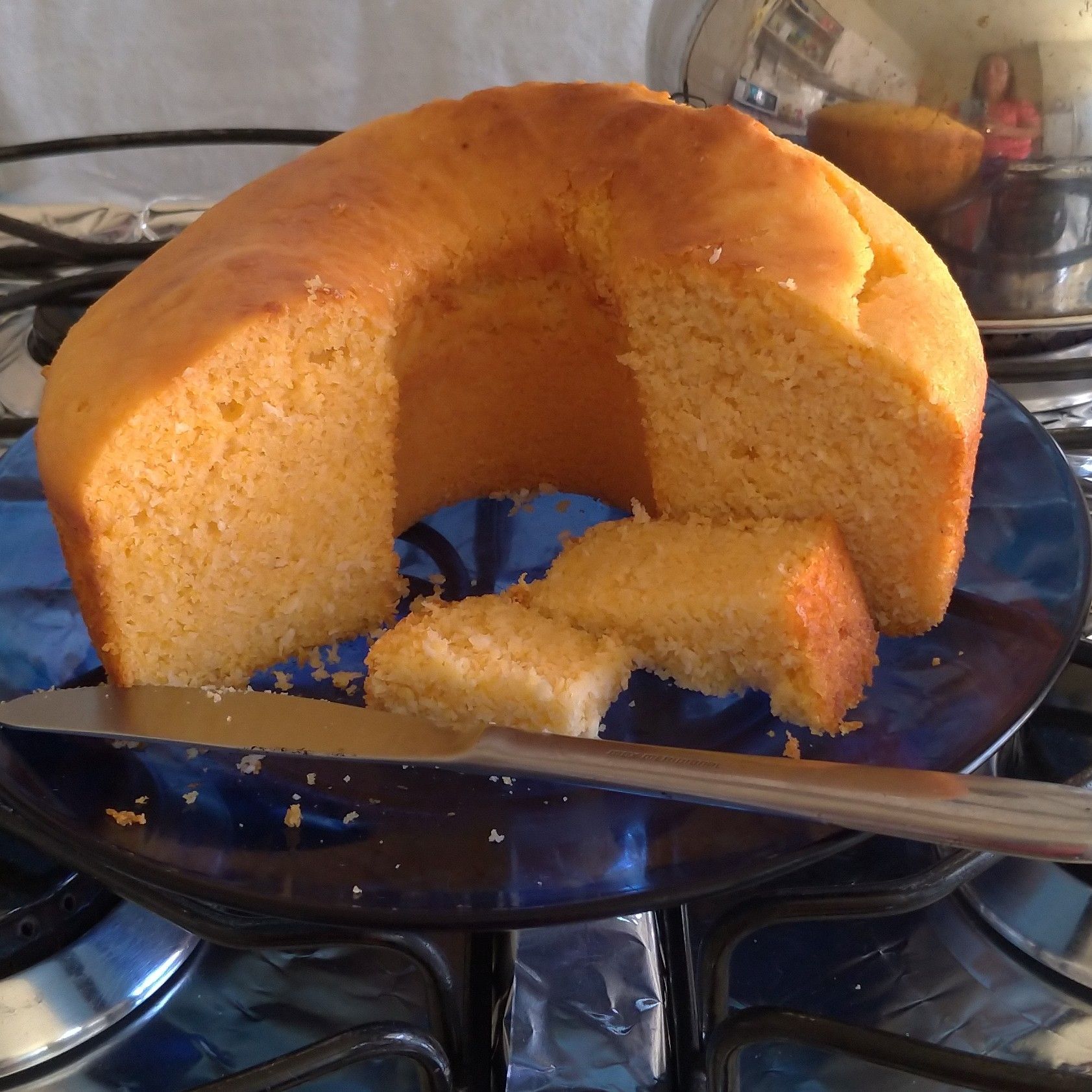 Bolo de fubá com leite de coco