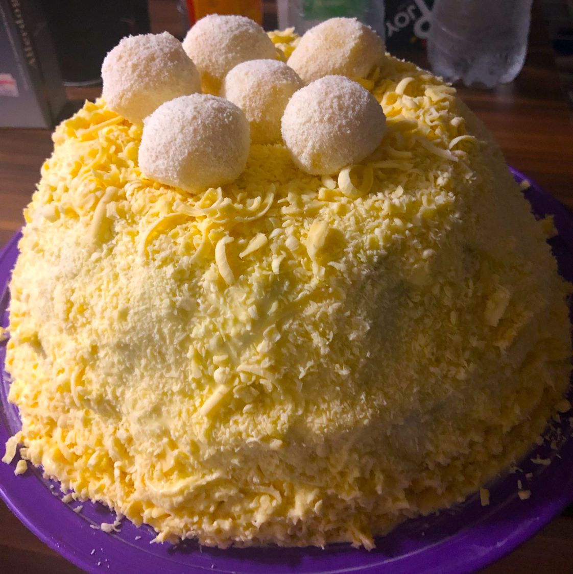 Bolo de leite em pó com chocolate branco