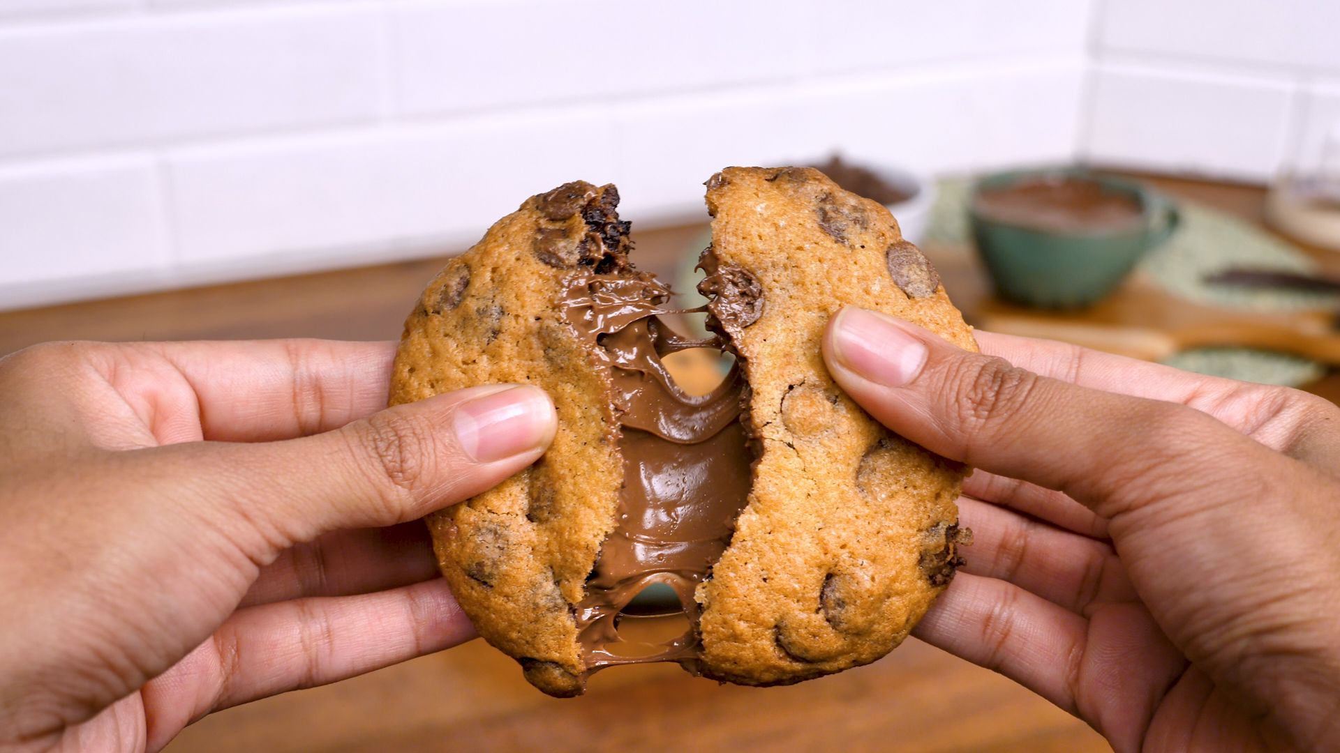 Cookie recheado com nutella