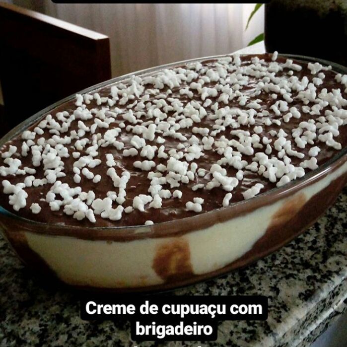 Creme de cupuaçu com tapioca e brigadeiro