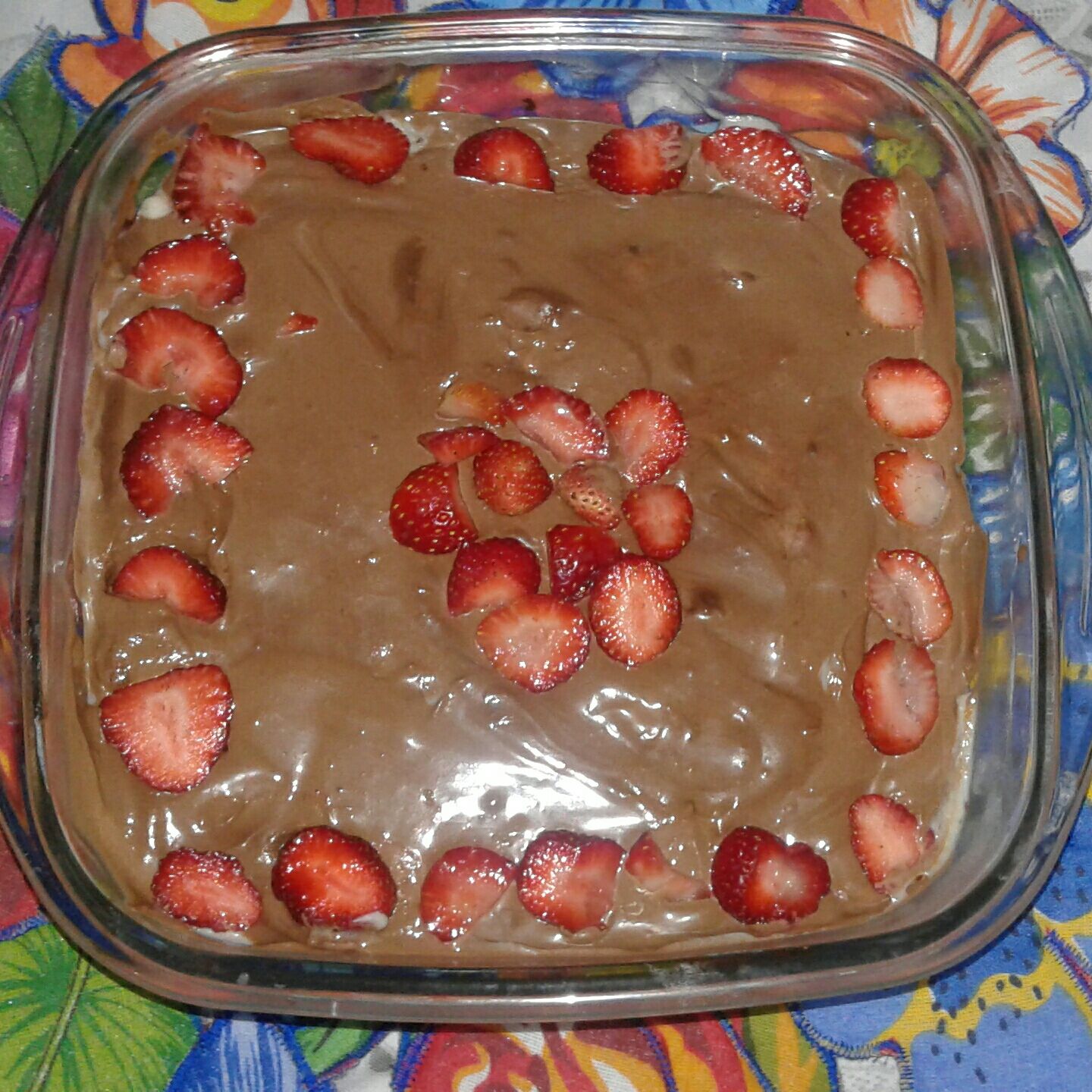 Cremoso de morango com chocolate