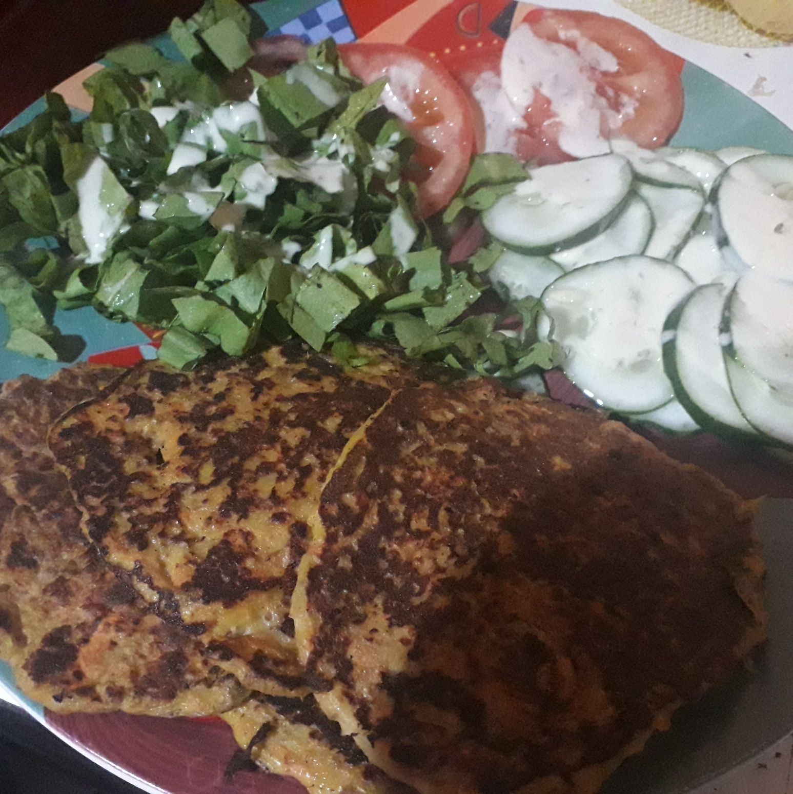 Panqueca de atum com cenoura ralada