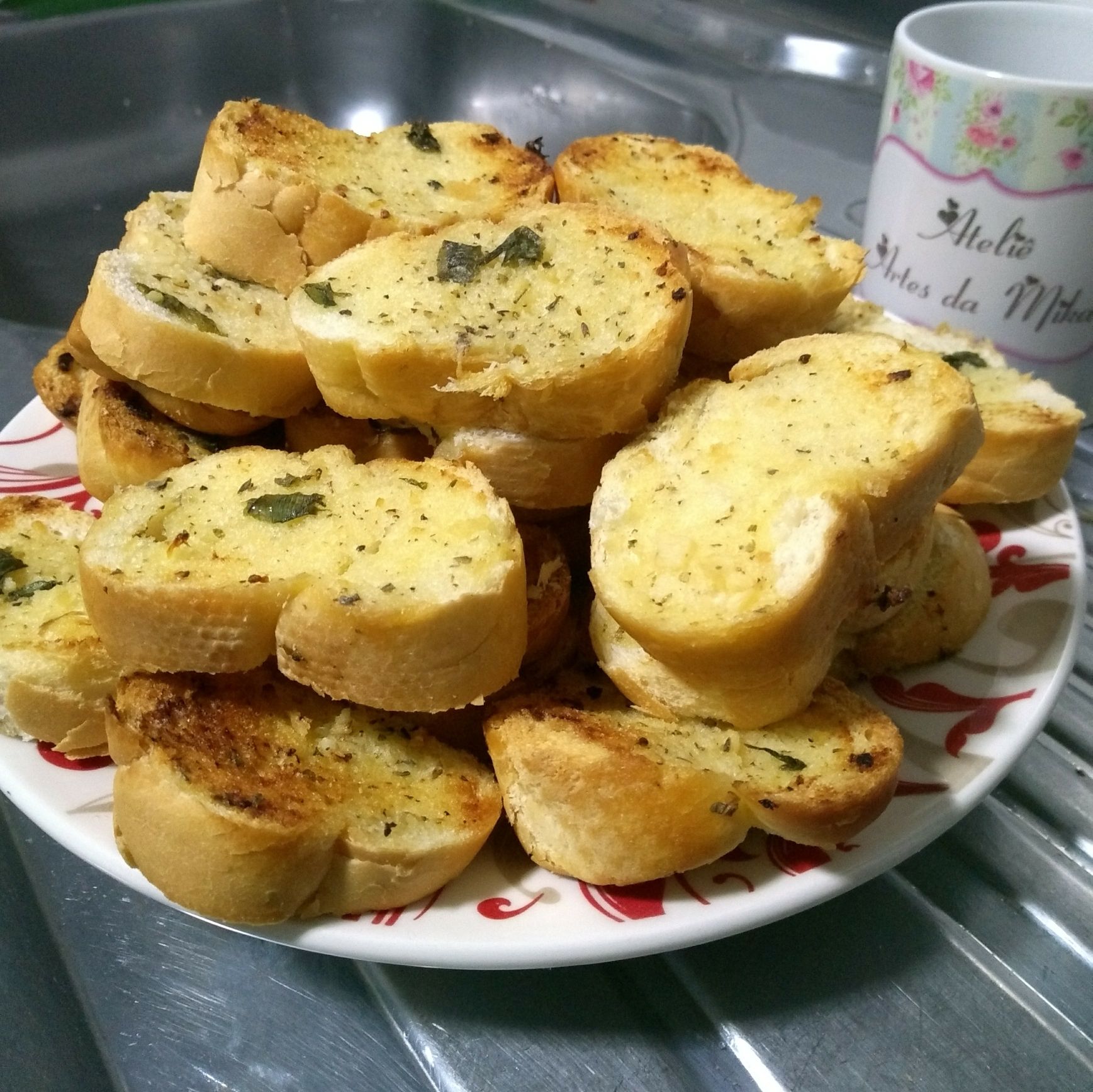 Pão torrado temperado