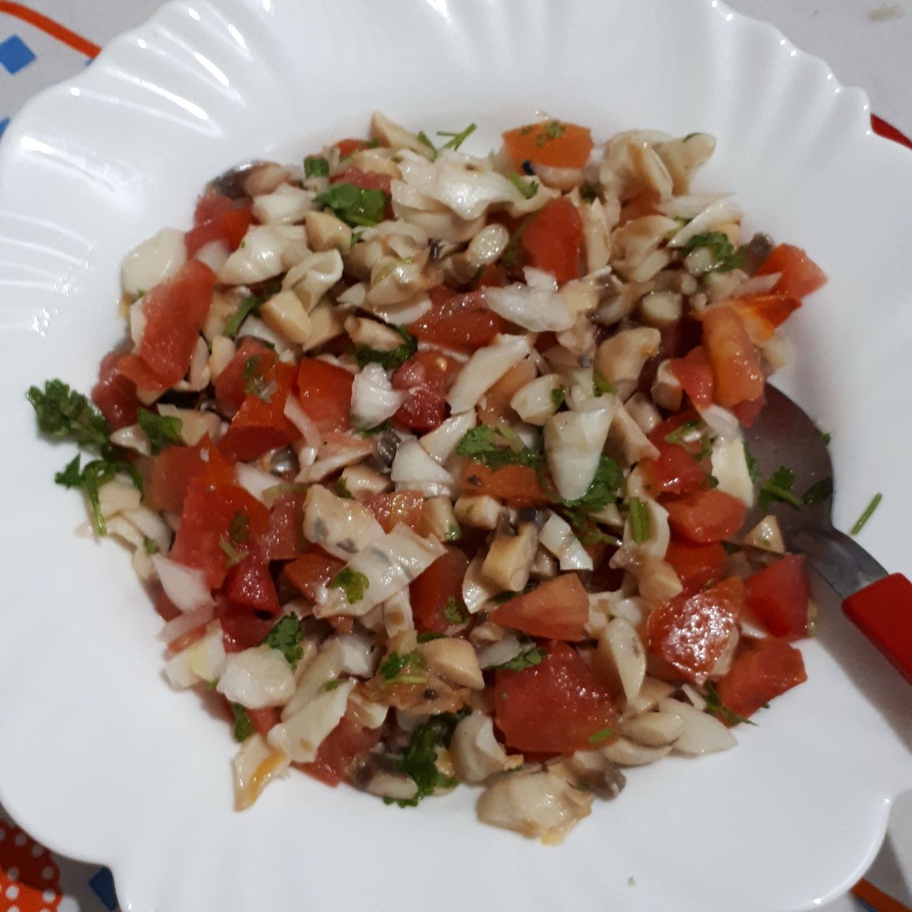 Salada de peguari com palmito