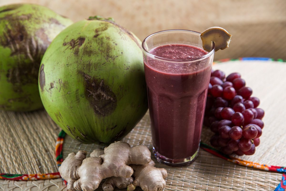 Suco de açaí refrescante