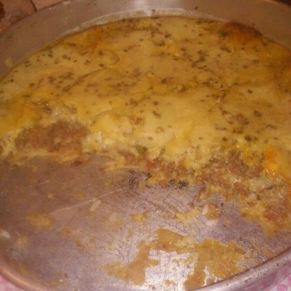 Torta de carne moída de liquidificador